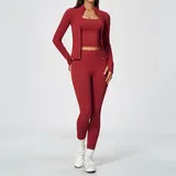 RS5112-1 · Frost Red Frost Red Fitted Running Women's Yoga Activewear Set 3 Piece