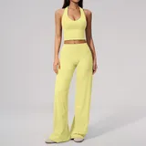 RS5529-1 · Goose Yellow Goose Yellow Women's Backless Running Yoga Set 2 Piece Slimming