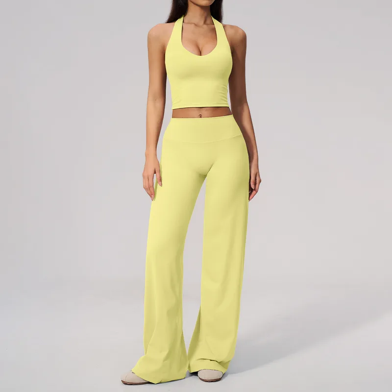 Women's Backless Running Yoga Set 2 Piece Slimming