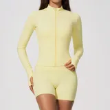 RS6116-1 · Ivory Yellow Ivory Yellow Bare Feel Women's Yoga Activewear Set Long Sleeve