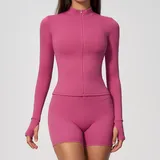 RS6116-3 · Strawberry Pink Strawberry Pink Bare Feel Women's Yoga Activewear Set Long Sleeve