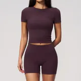 RS9616-5 · Ink Purple Ink Purple Women's Fitted Slimming Yoga Activewear Set High Waist