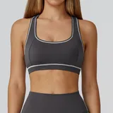SB2036-3 · Volcanic Ash Grey Volcanic Ash Grey Women's Running Supportive Sports Bra Backless Tank Brushed