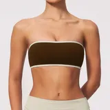 Espresso Black Women's Breathable Running Supportive Bra Color Block Fitted