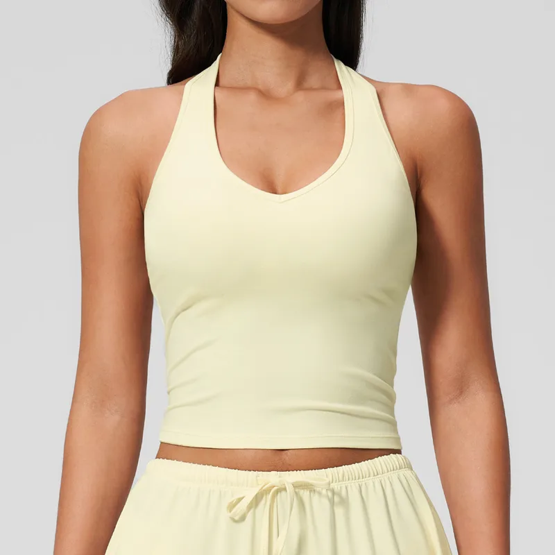 Women's Brushed Running Supportive Bra Backless Tank Fitted