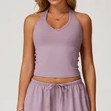 Incense Purple Women's Brushed Running Supportive Bra Backless Tank Fitted