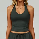 SB3058-9 · Volcanic Ash Grey Volcanic Ash Grey Women's Brushed Running Supportive Bra Backless Tank Fitted