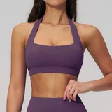Dai Purple Women's Running Premium Supportive Bra Halter Neck Backless