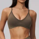 SB3597-3 · Coffee Brown Coffee Brown Running Yoga Women's Supportive Bra Halter Neck Backless