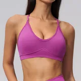 Rose Purple Running Yoga Women's Supportive Bra Halter Neck Backless