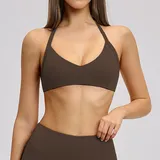 SB4201-1 · Espresso Black Espresso Black Women's Cutout Yoga Supportive Bra Halter Neck Backless