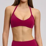 SB4201-4 · Raspberry Red Raspberry Red Women's Cutout Yoga Supportive Bra Halter Neck Backless