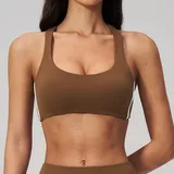 SB4539-1 · Chestnut Brown Chestnut Brown Women's Backless Running Supportive Sports Bra High Support