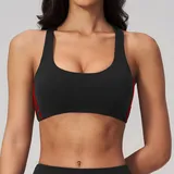 SB4539-2 · Black Red Clash Black Red Clash Women's Backless Running Supportive Sports Bra High Support
