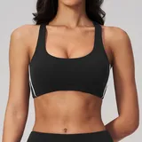 SB4539-3 · Black White Clash Black White Clash Women's Backless Running Supportive Sports Bra High Support