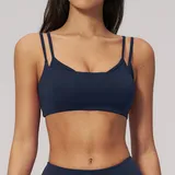 Abyss Blue Yoga Women's Supportive Sports Bra Backless Tank Strappy