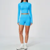 SB5112-3 · Sky Azure Sky Azure Women's Fitted Running Yoga Activewear Set Quick Dry
