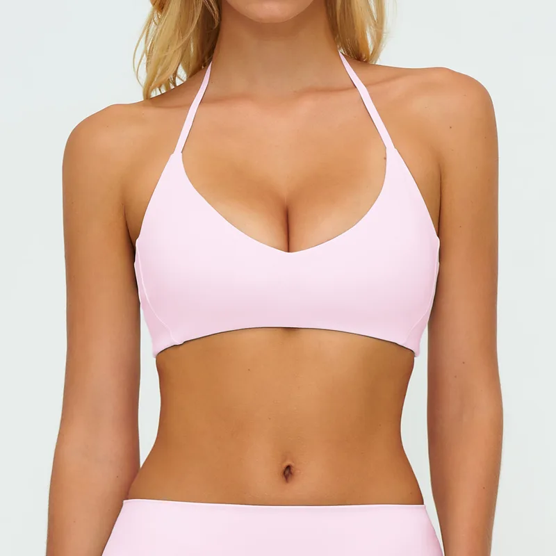 Women's Brushed Cutout Supportive Bra Halter Neck Backless