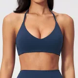 Badge Blue Women's Brushed Cutout Supportive Bra Halter Neck Backless
