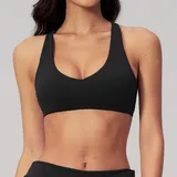 Jet Black Women's Running Active Supportive Bra Cross Back Backless