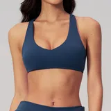 Badge Blue Women's Running Active Supportive Bra Cross Back Backless