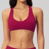 Raspberry Red Women's Running Active Supportive Bra Cross Back Backless