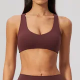SB5558-7 · Wine Red Wine Red Women's Running Active Supportive Bra Cross Back Backless