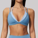 SB6116-3 · Cloisonne Blue Cloisonne Blue Women's Outdoor Fitness Supportive Sports Bra Backless Layered