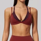 Red Bean Women's Outdoor Fitness Supportive Sports Bra Backless Layered