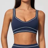 SB7028-10 · Badge Blue Badge Blue Women's Brushed Yoga Fitness Supportive Sports Bra Backless