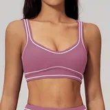SB7028-2 · Fig Purple Fig Purple Women's Brushed Yoga Fitness Supportive Sports Bra Backless