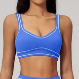 Pen Blue Women's Brushed Yoga Fitness Supportive Sports Bra Backless