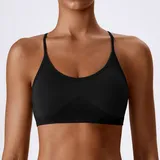 SB7137-3 · Black Black Women's Seamless Running Supportive Bra Backless Strappy Fitted
