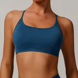 SB7137-5 · Navy Blue Navy Blue Women's Seamless Running Supportive Bra Backless Strappy Fitted
