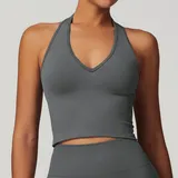 SB7725-4 · Dark Grey Dark Grey Women's Breathable Yoga Supportive Sports Bra Seamless Backless