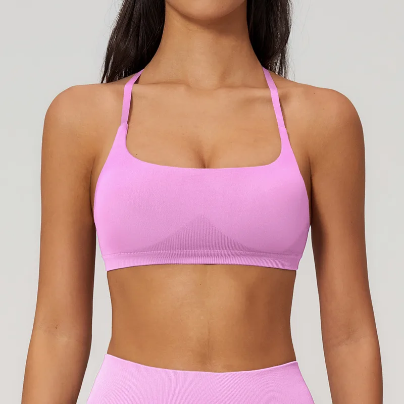 Women's Seamless Running Supportive Bra Cross Back Backless