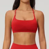 SB7790-3 · Bright Red Bright Red Women's Seamless Running Supportive Bra Cross Back Backless