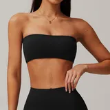 Jet Black Women's Yoga Supportive Sports Bra Bare Feel Fitted