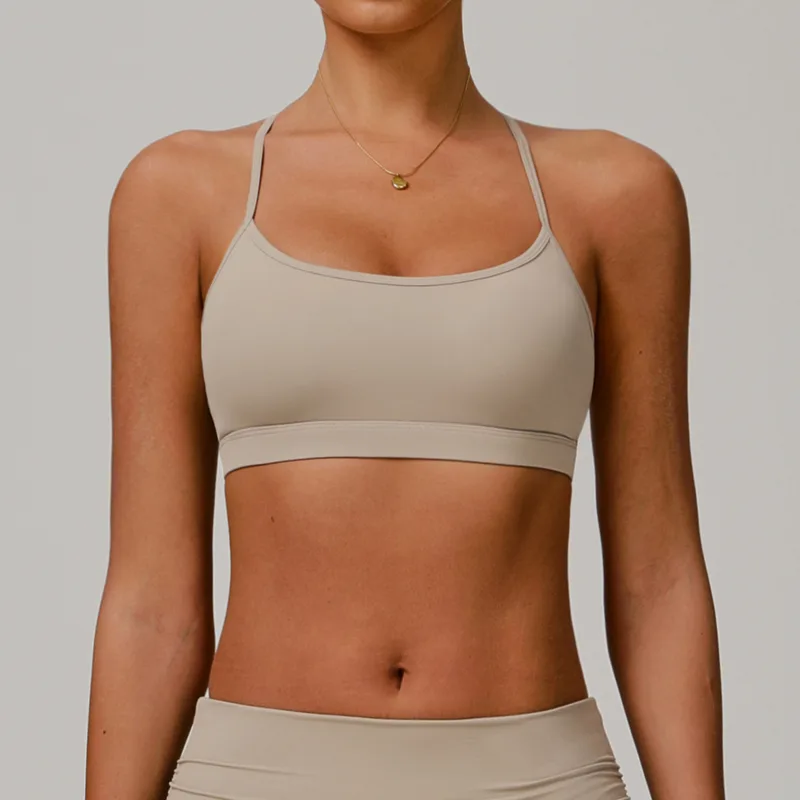 Women's Running Fitness Supportive Sports Bra Backless Strappy