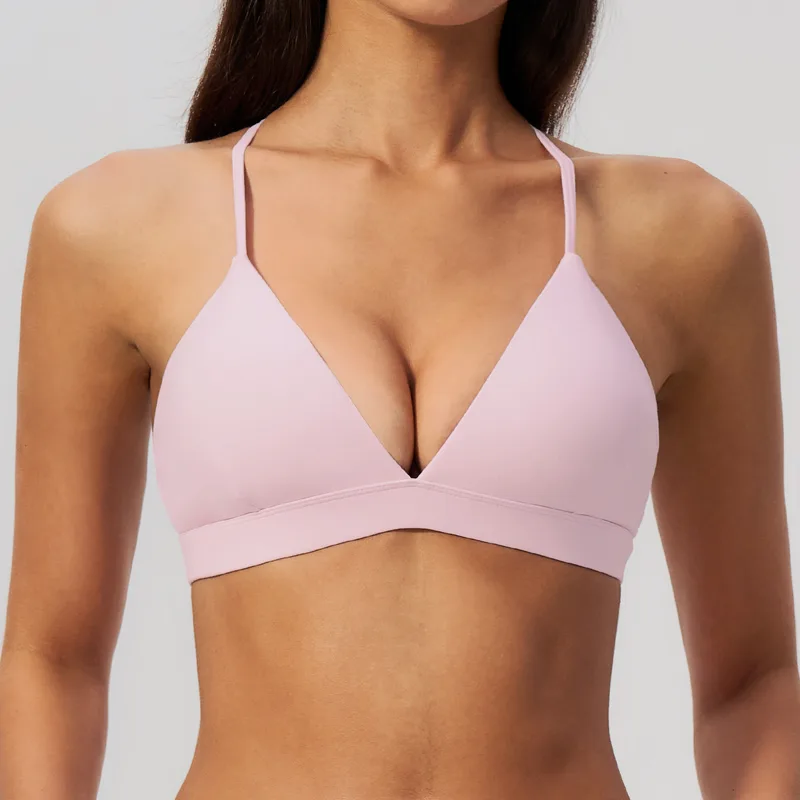Women's Brushed Fitted Supportive Bra V Neck Backless