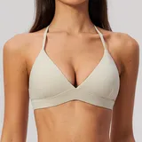 SB8793-3 · Oat Apricot Oat Apricot Women's Brushed Fitted Supportive Bra V Neck Backless