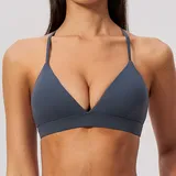 SB8793-4 · Navy Blue Navy Blue Women's Brushed Fitted Supportive Bra V Neck Backless