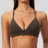 SB8793-5 · Espresso Black Espresso Black Women's Brushed Fitted Supportive Bra V Neck Backless