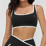 Jet Black Running Fitness Women's Supportive Sports Bra Bare Feel