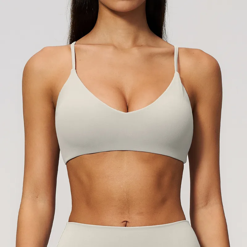 Women's Yoga Fitness Supportive Sports Bra V Neck