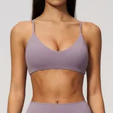 Lilac Women's Yoga Fitness Supportive Sports Bra V Neck