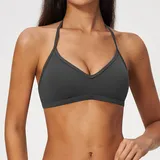 Inkstone Grey Women's Running Active Supportive Bra Halter Neck Breathable