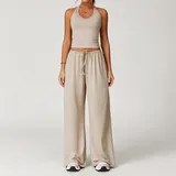 SET3058A-3 · Linen Linen Tank Top + Leggings Yoga Set 3058