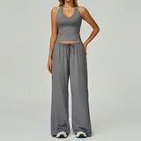 SET3058A-8 · Smoke Grey Smoke Grey Tank Top + Leggings Yoga Set 3058