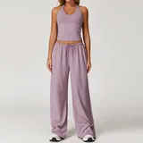 Incense Purple Tank Top + Leggings Yoga Set 3058